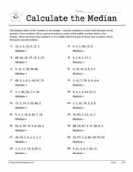 Median Worksheets