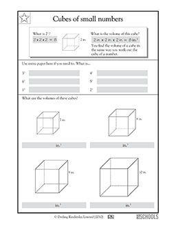 finding volume of a cube worksheet