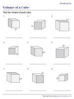 Volume of a Cube Worksheets
