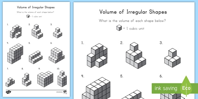 Volume of Irregular Shapes Activity (teacher made) - Twinkl