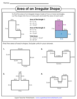 finding volume of irregular shapes worksheet