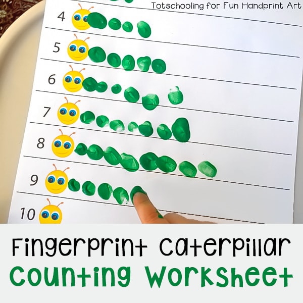 Free Spring Fingerprint Counting Printables | Caterpillar, Ladybug ...