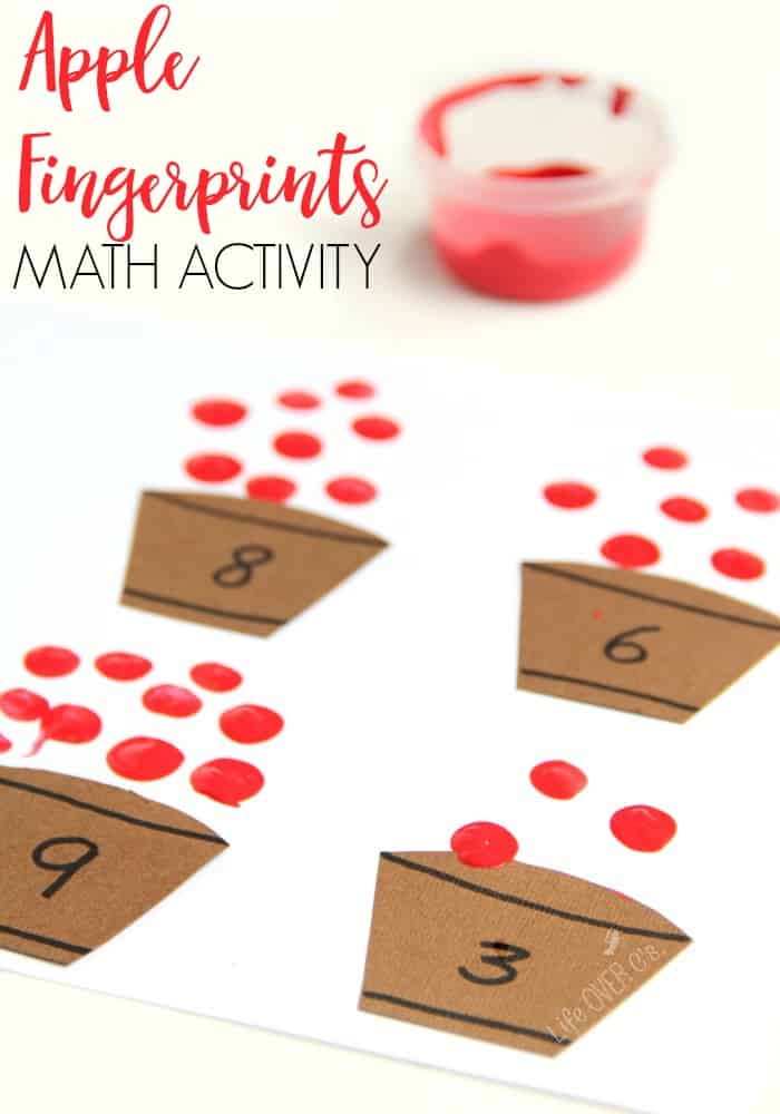 Fingerprint Apple Counting Activity for Preschoolers