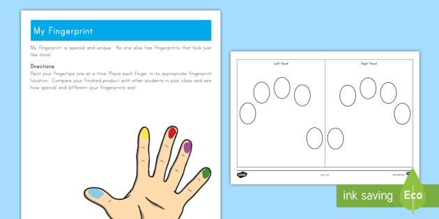 My Fingerprint Activity | Twinkl USA (teacher made) - Twinkl