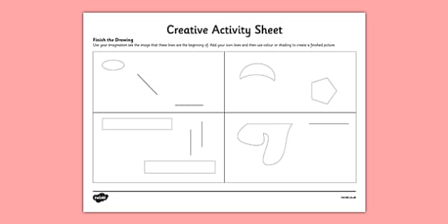 Finish The Drawing Creative Worksheet / Worksheet 