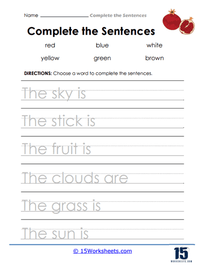 Complete the Sentence Worksheets - 15 Worksheets Library