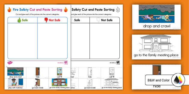 Fire Safety Cut and Paste Activity | PreK Resource | 