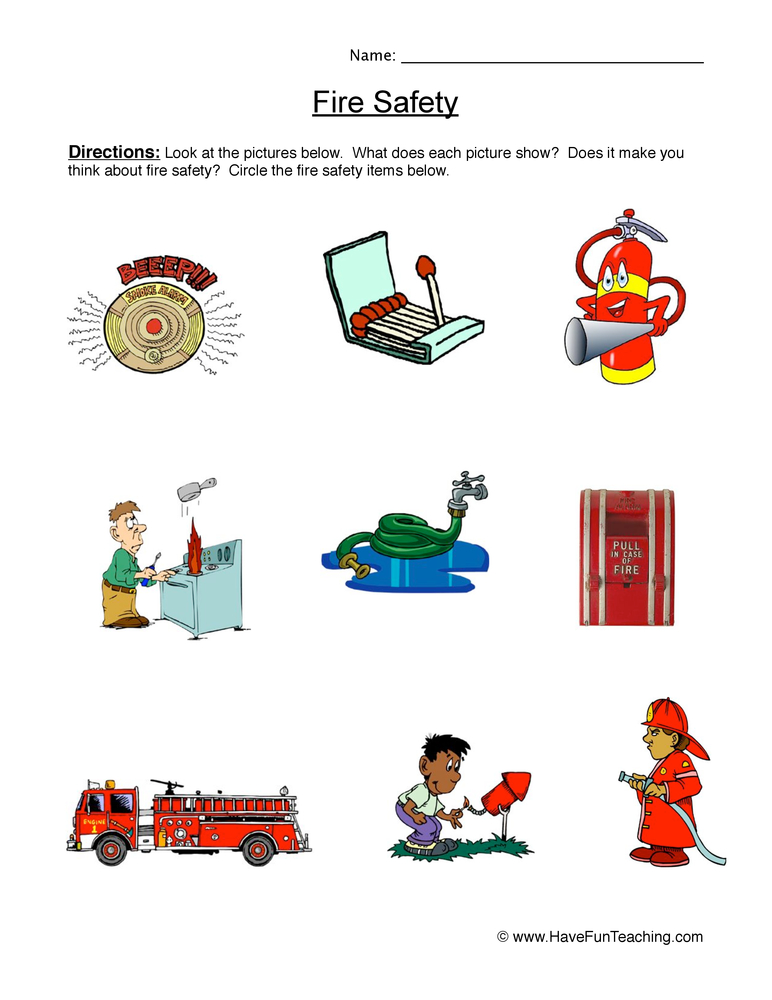 Fire Safety Worksheet  