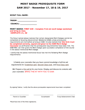 first aid merit badge answers