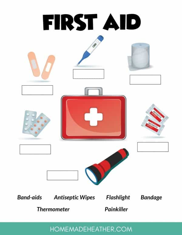 first aid worksheet for students