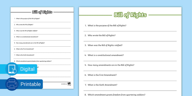 Learn the Ten Amendments with this Fun Worksheet