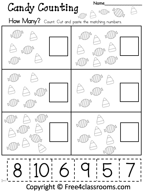 Free Kindergarten Math Worksheet - How Many - Cut and Paste - Free ...