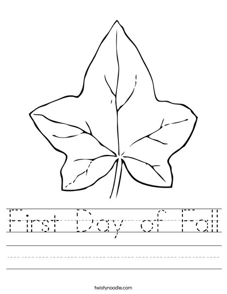 first day of fall worksheet