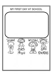 first day of kindergarten worksheet