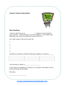 first day of school worksheet high school
