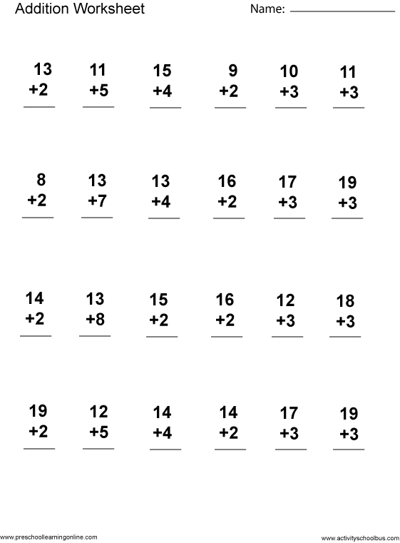 First Grade Math Worksheets-First Grade Math Printables