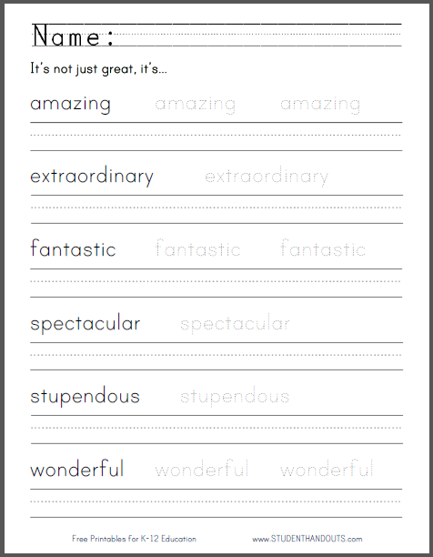 first grade adjective worksheet