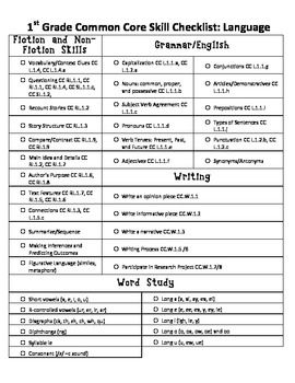first grade assessment checklist