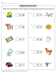 Beginning Sounds Worksheets