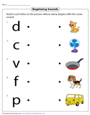 Beginning Sounds Worksheets