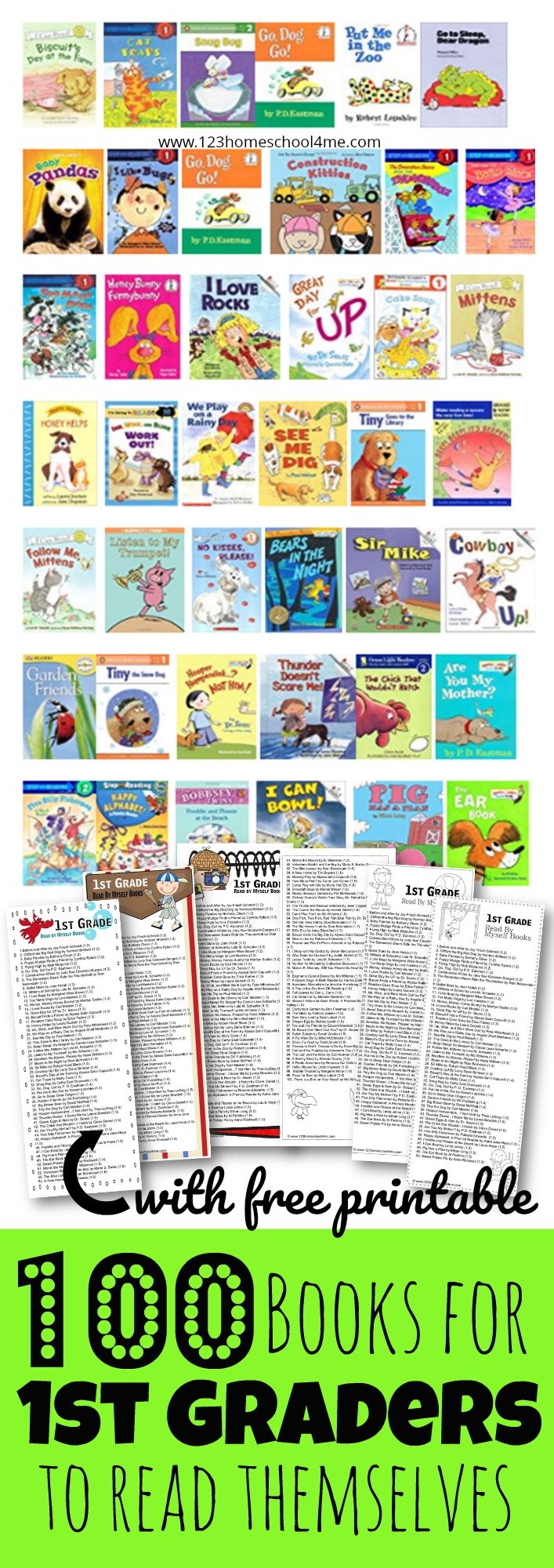 ? 100 FUN 1st Grade Reading Level Books (Free Printable pdf)