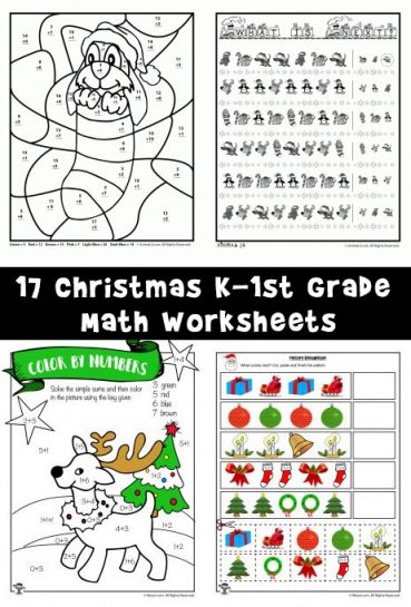 Free Printable Christmas Math Worksheets: Pre K, 1st Grade &  2nd ...