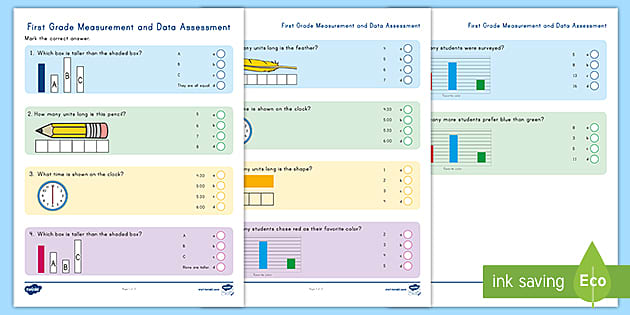 First Grade Measurement and Data Assessment - Twinkl - USA