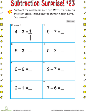 Subtraction Surprise #23 | Worksheet 