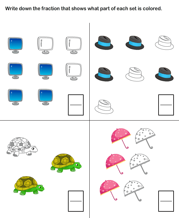 first grade fraction worksheet