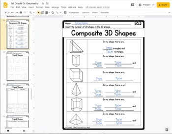 1st Grade Geometry Math Worksheets - Elementary Nest