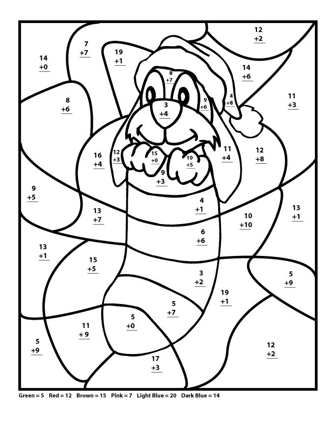 Free Printable Christmas Math Coloring Pages &  coloring book.