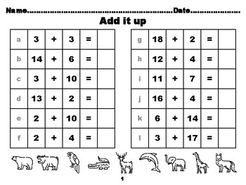 first grade math test