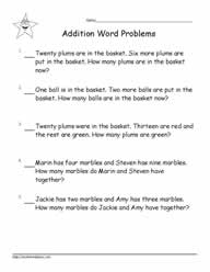 Grade 1 Word Problems Worksheets