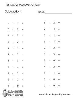 first grade math worksheet free