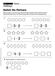 first grade math worksheet partners of 10
