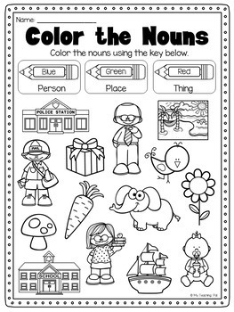 first grade noun worksheet