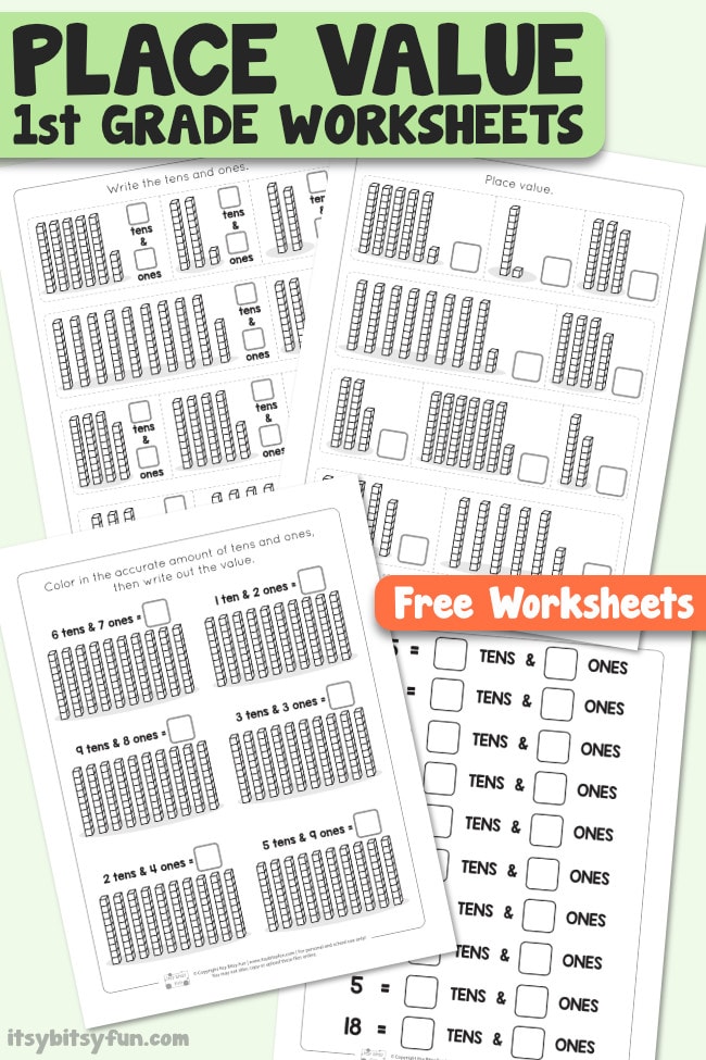 Place Value Worksheets for 1st Grade - Itsy Bitsy Fun