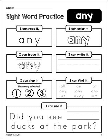 First Grade Sight Words Worksheets, 41 Pages Of Dolch 1st Grade ...