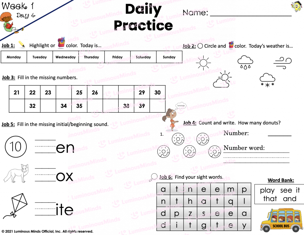 Reading Comprehension Worksheets - First Grade Daily Practice FREE ...
