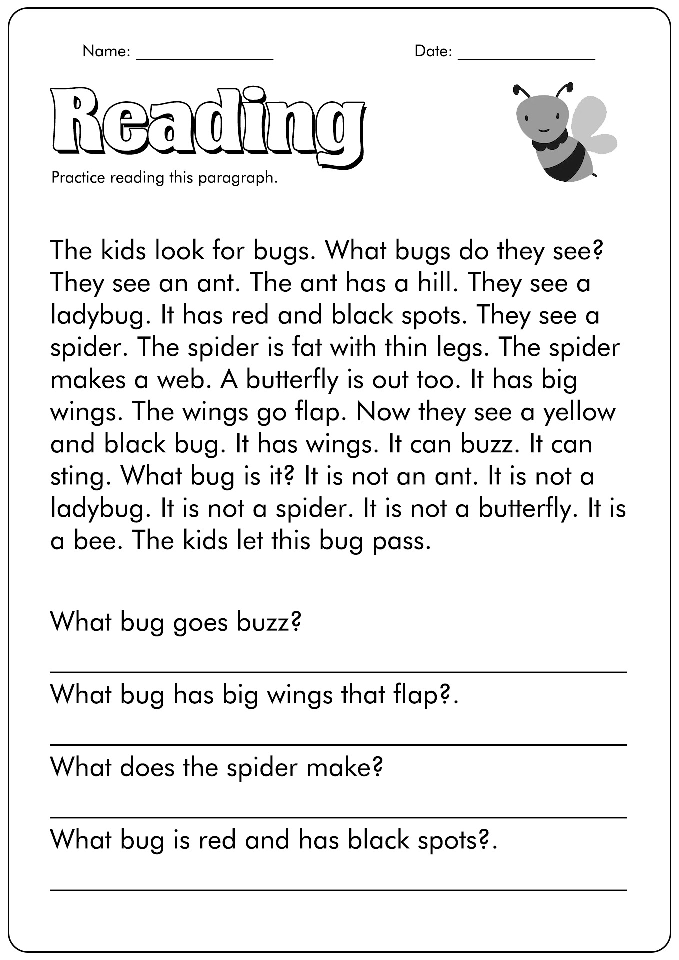 9 First Grade Reading Comprehension Worksheets - Free PDF at ...