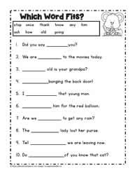 first grade reading worksheet printable