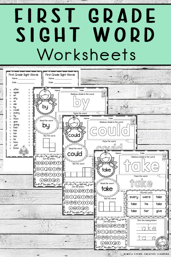 First Grade Sight Word Worksheets - Simple Living. Creative Learning