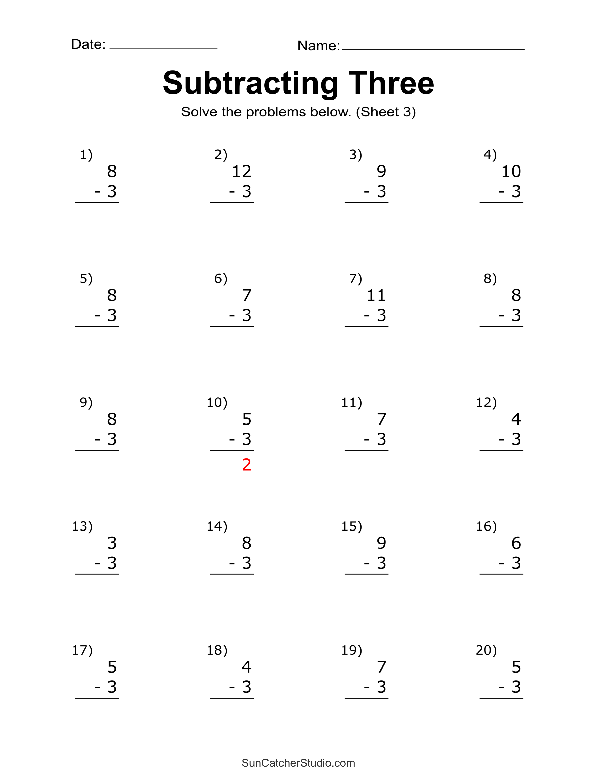 Subtraction Worksheets (Free Printable Math Drills) - DIY Projects ...