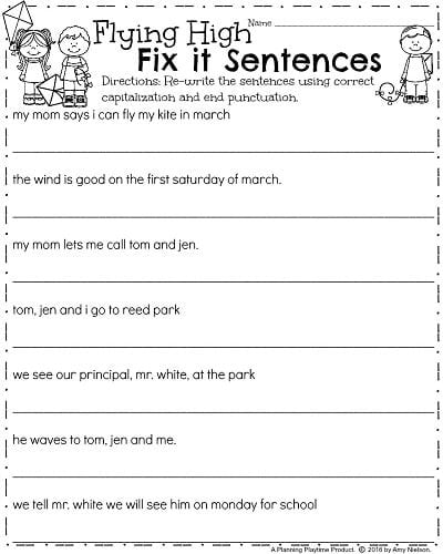 March First Grade Worksheets - Planning Playtime