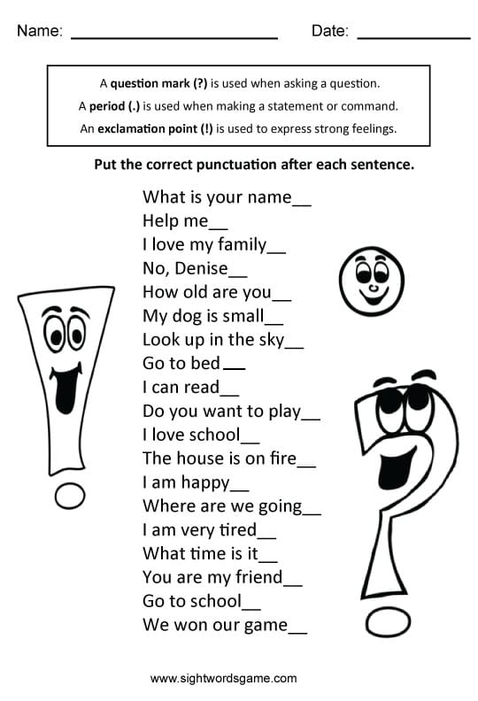 Types of Sentences - Sight Words, Reading, Writing, Spelling ...