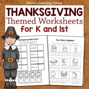 Thanksgiving Worksheet Packet for Kindergarten and First Grade ...