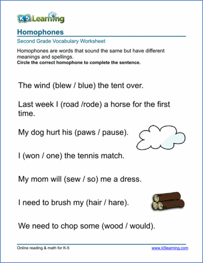 First Grade Vocabulary Worksheets - Worsheets library