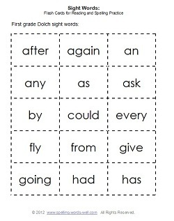 First Grade Sight Words &  Flash Cards