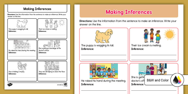 First Grade Making Inferences Activity Sheet (teacher made)