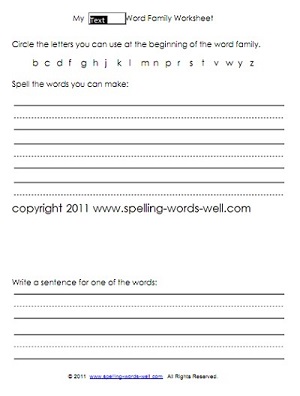 1st Grade Worksheets for Spelling &  Reading Practice